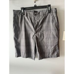 PGA Men's Gray‎ Plaid Flat Front Golf Shorts Size 36 EUC